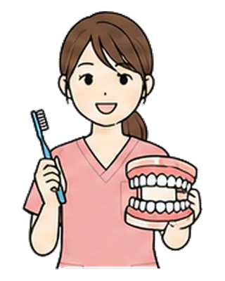 歯みがきを指導する歯科衛生士のイラスト