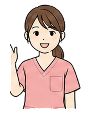 手を振るスタッフのイラスト