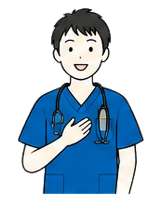 患者さんの相談に応じる医師のイラスト