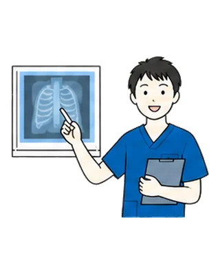 検査結果を説明する医師のイラスト
