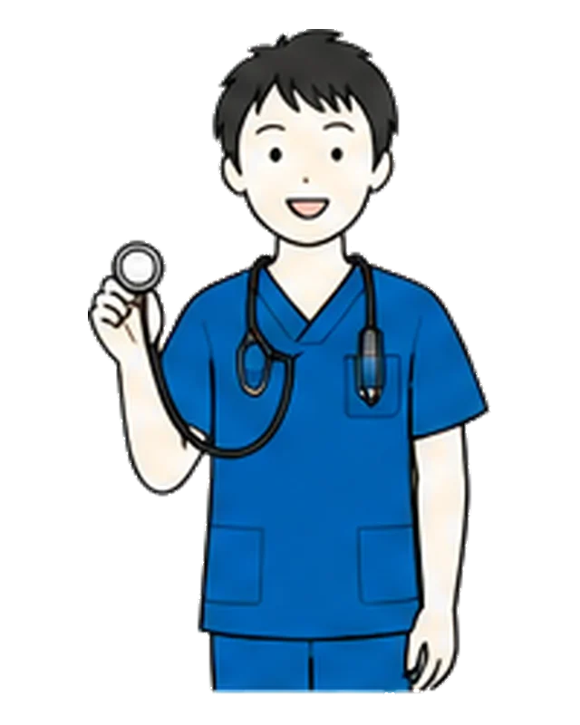 聴診器を持つ医師のイラスト