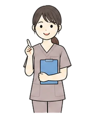 検査について説明する看護師のイラスト