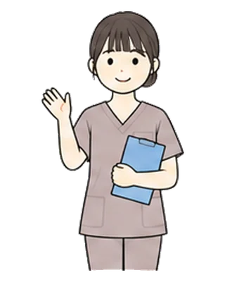 笑顔で迎える看護師のイラスト